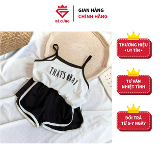 Set Áo Hai Dây Mùa Hè Kèm Quần Đùi Viền Trắng BÉ CƯNG Dành Cho Bé Gái - 6T