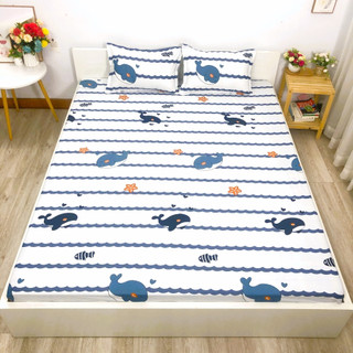 Bộ ga gối poly cotton hàng đẹp full size ga giường bọc đệm m2 m6 m8 2m2 kèm vỏ gối nằm 45x65