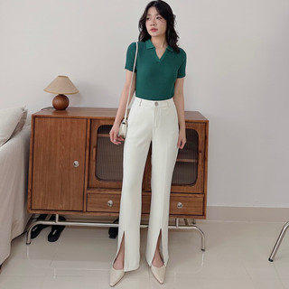 Quần ống loe có xẻ lai 9011, Quần tây nữ ống loe