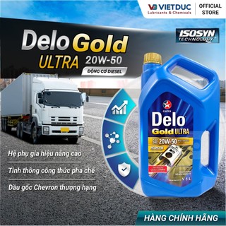  Dầu nhớt động cơ Diesel Xe tải cao cấp - Caltex Delo Gold Ultra 20W-50  Can 5L  