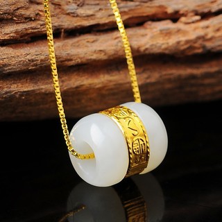ANCARAT - Charm Ngọc bích bọc vàng