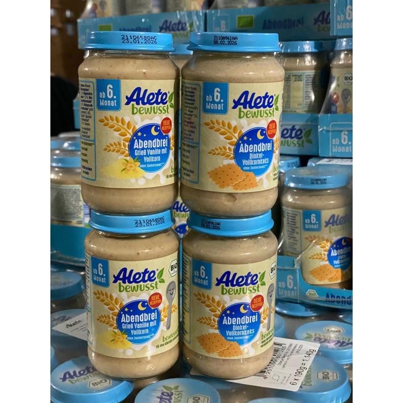 (Mẫu mới) Hũ Dinh Dưỡng ALETE Đức 190g, ngũ cốc dinh dưỡng Alete ăn liền cho bé từ 6 tháng