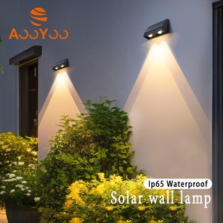  【HCM 10LED Đèn Hắt Tường Năng Lượng Mặt Trời Đèn Gắn Tường Năng Lượng Mặt Trời Chống Nước IP67 Đèn sân vườn Solar Light 