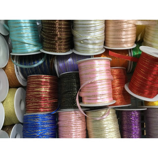 (5mét) ruy băng lụa viền kim tuyến 6mm [nguyên liệu thủ công, phụ liệu handmade]