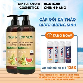 Dầu Gội Xả Thảo Dược Dưỡng Sinh TOP NEW (Gừng - Sả - Chanh - Bưởi) Dung tích 1600ml/ Cặp.