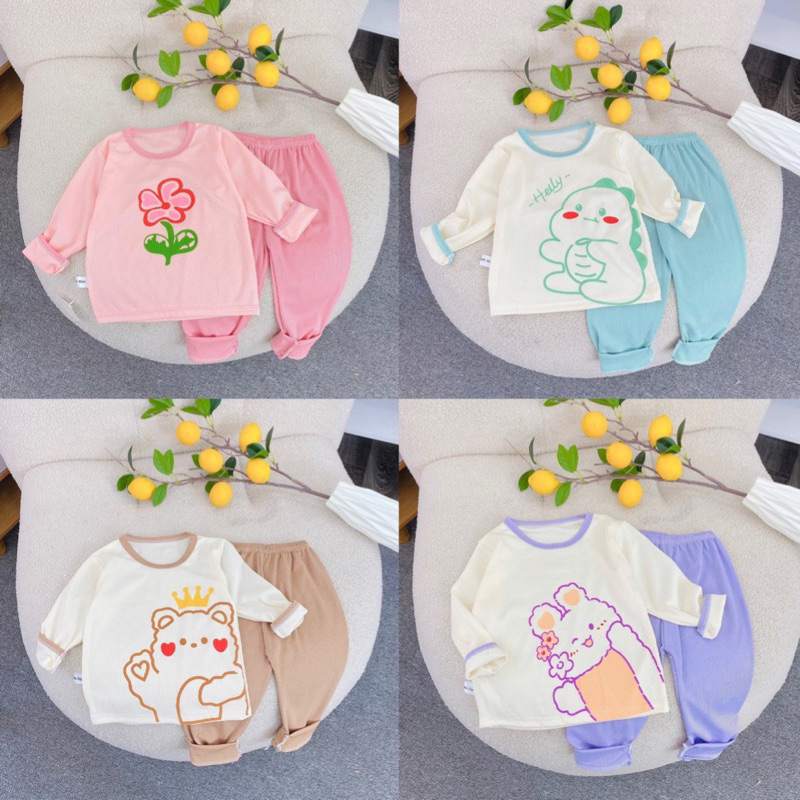 Bộ dài tay Gân Tăm cho bé trai bé gái A64