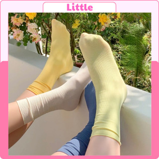 Set 5 Đôi Tất Cổ Cao Nữ Mỏng Cao Cấp Phong Cách Hàng Quốc, Vớ Cổ Cao Nữ Hàn Quốc Trơn Nhiều Màu