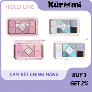 HOLD LIVE - Bảng Phấn Mắt Trang Điểm Mắt Happie 9 ô HOLD LIVE Trái Tim HL630 Bền Màu kuromi cosmetic bảng mắt happie 9 ô