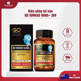 Bổ não nhập khẩu chính hãng New Zealand GO GINKGO 9000+(30 viên) hỗ trợ tăng cường tuần hoàn não