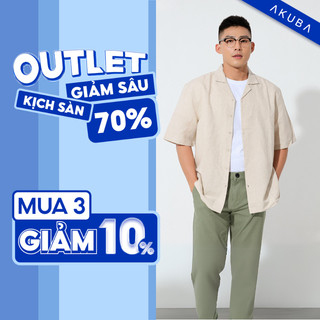 [TRỢ GIÁ] Áo Sơ Mi Tay Ngắn Nam Regular Trơn Cao Cấp AKUBA | 02BW056
