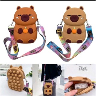 Túi silicon đeo chéo capybara dễ thương phong cách hot trend cho bé