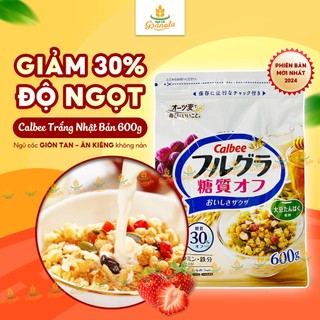 [MỚI T2/25] Ngũ cốc Calbee Trắng Ít Đường Ăn Kiêng Giảm Cân Nhật Bản Mix Sữa Chua Hoa Quả Ăn Sáng Gói 600G (Hạt Ngon)