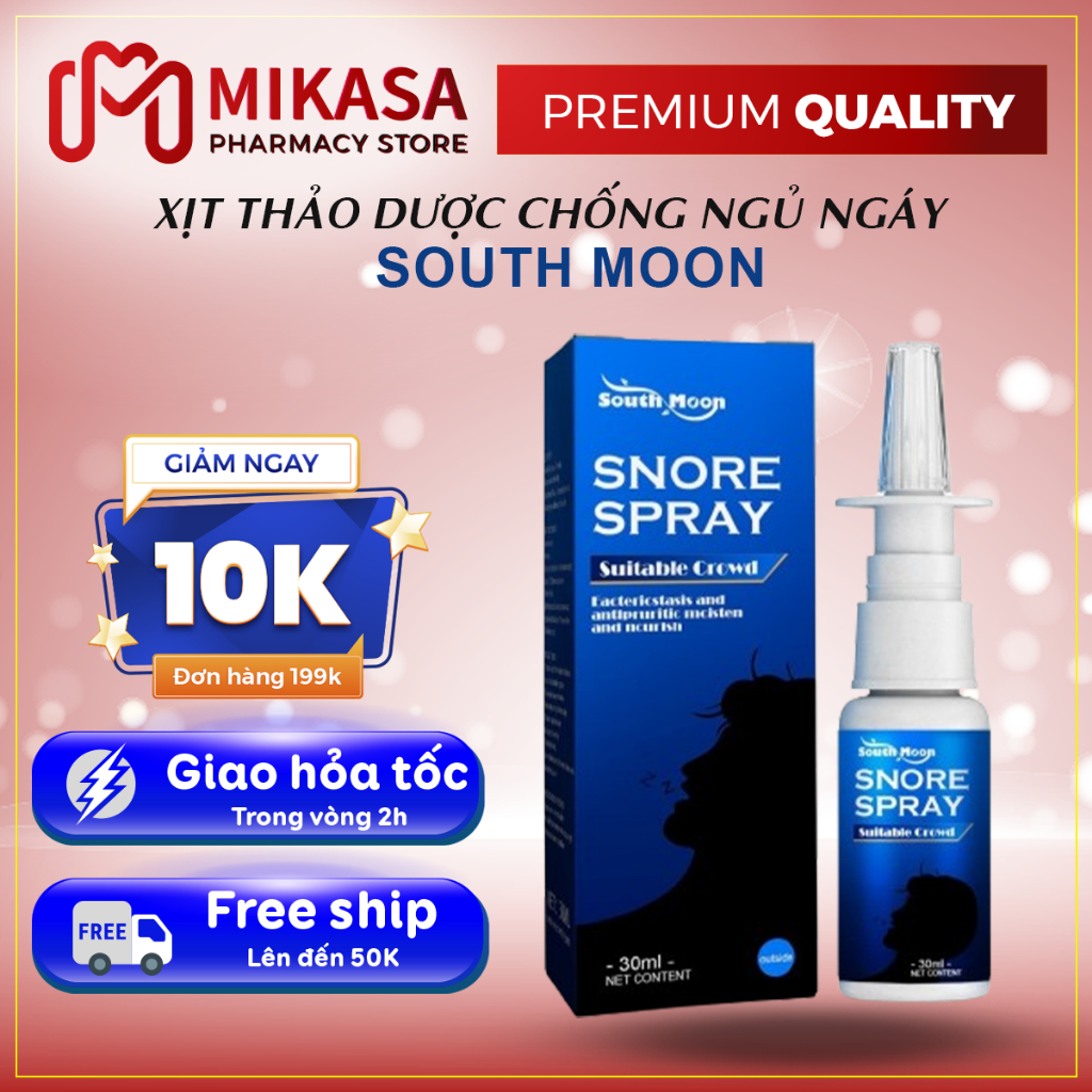 Tinh Chất Thảo Dược Chống Ngáy South Moon Snore Spray - Snore Spray Giúp Hết Ngáy, Cải Thiện Giấc Ngủ Sâu, Ngon Giấc