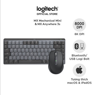 Combo Bàn phím Logitech MX Mechanical Mini và Chuột Logitech MX Anywhere 3s - Bluetooth, Sạc USB C