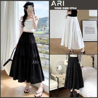 Chân váy dài tiểu thư bồng bềnh lên dáng cực xinh, Chân váy nữ thướt tha 2 màu kiểu dáng ulzzang - ARI