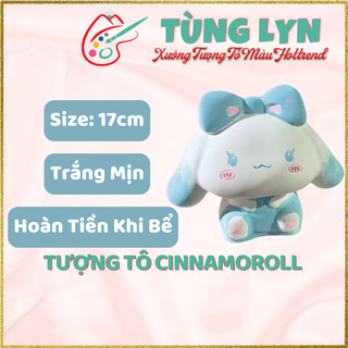 Tượng Thạch Cao Cinnamoroll, Tô Tượng Cinnamoroll, Size 17cm Kèm Màu Và Cọ, Tượng Thạch Cao Tùng Lyn