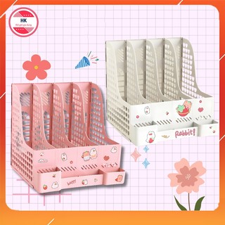 Khay Đựng Tài Liệu Chia Ngăn Để Bàn - Kệ Đựng Tài Liệu Văn Phòng A4 4 Ngăn Lưu Trữ Sách Vở Văn Phòng Phẩm