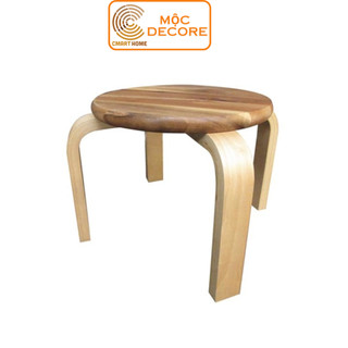 Ghế đôn tròn gỗ tràm chân cong tự nhiên - kích thước 29x29x25 cm - gỗ đức thành 13151