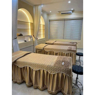 Ga giường spa, nail, phun xăm chất Lụa Phi Bóng sang trọng, không nhăn - may theo size yêu cầu.
