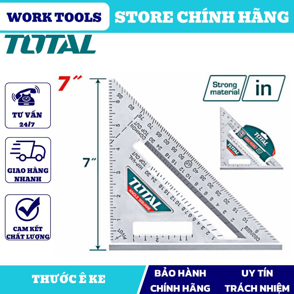 ĐỒ NGHỀ TOTAL Thước ê ke TMT61201