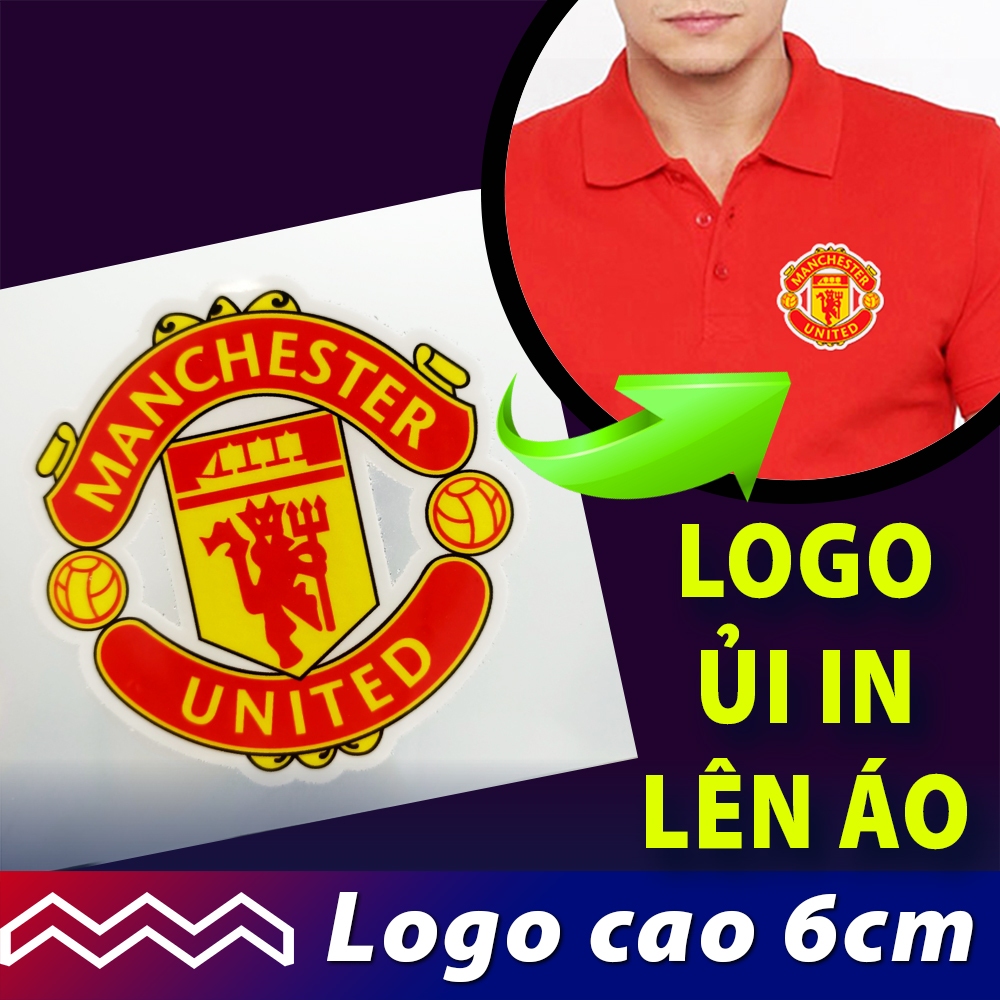 Logo IN lên vải và áo. Logo Manchester United Manu bóng đá cao 6 cm. LOGO ỦI NHIỆT. Dùng bàn ủi in l