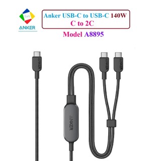 Cáp Anker A8895 2in1 140W USB C to USB C x2  | USB IF (Dây Dù Nylon Sinh Học)-Anker 2-in-1 USB-C data cable