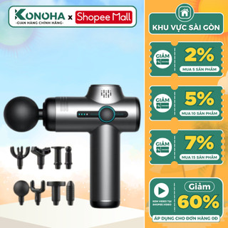Máy Massage Cầm Tay KONOHA ES133 Sạc Pin 8 Đầu Chuyên Dụng 32 Chế Độ Lực Khác Nhau Pin 2500Mah Màn Hình LCD Cảm Ứng