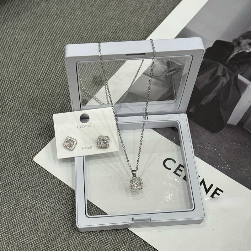 Set 2 món vòng cổ hoa tai titan siêu hot