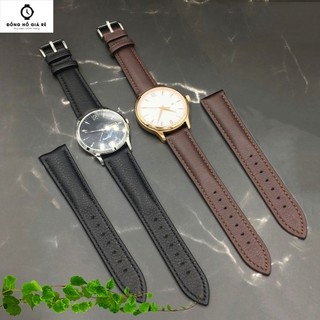(Dây đen nâu) Dây da đồng hồ nam nữ DA BÒ THẬT MỊN 4 lớp, siêu mềm KHÓA CÀI thép không gỉ 316L [2]