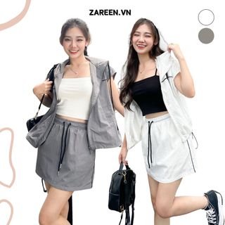 Zareen | chân váy dù viền màu zareen vaa46