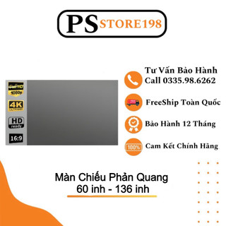 Màn chiếu phản quang dán tường 60-136 ich - Tương phản cao - Dùng chiếu ngoài trời