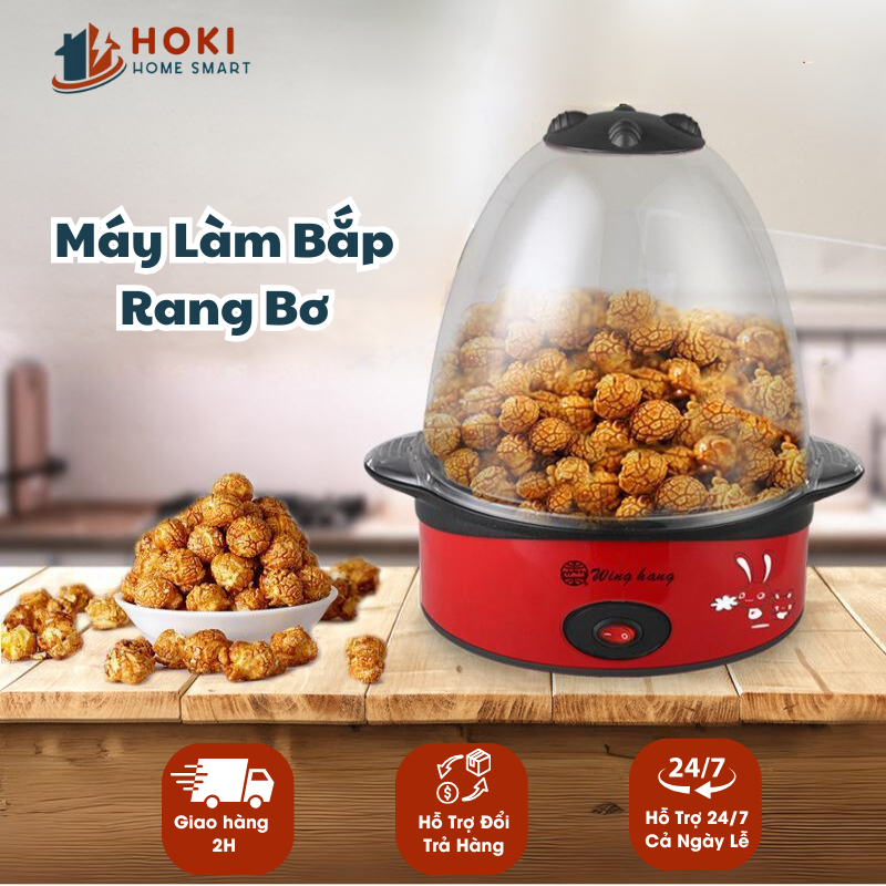 Máy Làm Bắp Rang Bơ Mini  Tự Động Tại Nhà Cao Cấp - Máy Làm Bỏng Ngô Siêu Nhanh, An Toàn Vệ Sinh Tiện Dụng Cho Gia Đình
