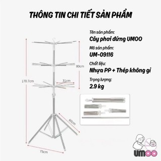 Cây Phơi đồ inox cho bé đa năng, gấp gọn