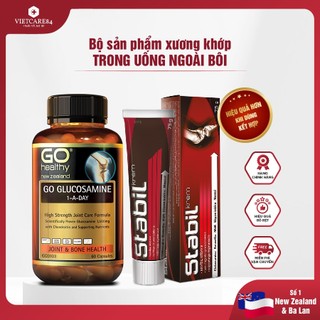 Bộ sản phẩm: viên uống xương khớp GO GLUCOSAMINE 1 A DAY và kem bôi khớp STABIL