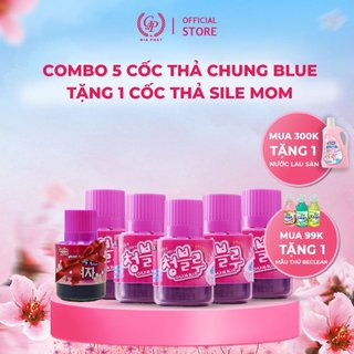 Combo 5 cốc thả Hàn Quốc Chung blue tặng 1 cốc thả Smile Mom
