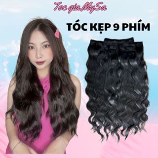 Tóc giả kẹp 9 phím xoăn sóng 50 cm, bộ tóc 9 tép rời giúp nối tóc tự nhiên, có thể sử dụng nhiệt