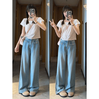 Quần jean nữ ống rộng 2 túi nắp trước độc đáo, cá tính, quần ống rộng hottrend có size từ XS-2XL