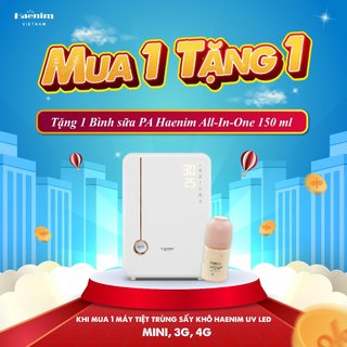 <BH 3 năm- Mua 1 tặng 1> Máy tiệt trùng sấy khô bình sữa Haenim 4 Premium UV LED diệt khuẩn