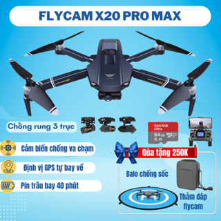 Flycam X20 Pro Max Định Vị Vệ Tinh GPS/5G, Drone Camera 6K Gimbal Chống Rung 3 Trục, Pin Trâu Bay 40 Phút