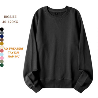 Áo Thun Sweater Tay Dài Nam Nữ Bigsize 40-120KG Unisex Thời Trang Thu Đông