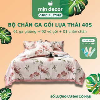 Bộ chăn ga gối cotton sateen mịn decor bo chun 10-30cm, drap giường lụa thái size 1m2x2m & 2mx2m2