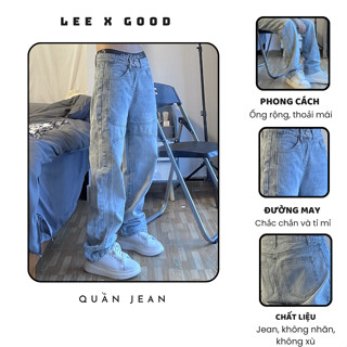 Quần Jean Nam Form Rộng Họa Tiết Mới Lạ, Quần Bò Nam Ống Rộng Hot Trend Hàn Quốc 2024 - Jean 99