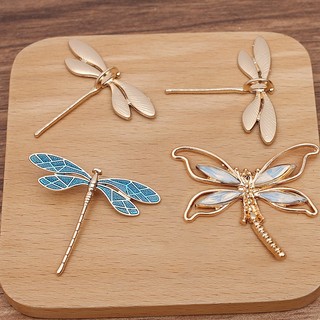 1 phiến đúc chuồn chuồn sơn màu men phong cách điểm thúy nhà Thanh nguyên liệu làm trâm làm trang sức cổ trang NL0427