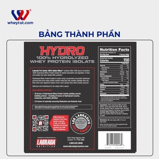 Labrada  Hydro Whey 100% Hydrolyzed Isolate 4lb