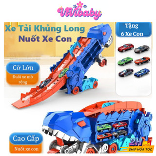 Khủng Long Đồ Chơi Mô Hình Khủng Long Đồ Chơi Khủng Long Biến Hình Robot Khủng Long Kèm 6 Xe - Đồ Chơi VIVi BABY