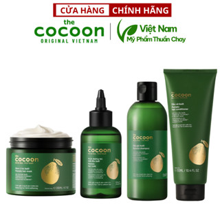 Bộ sản phẩm Cocoon chăm sóc tóc 4 sản phẩm Kem ủ tóc + Nước dưỡng tóc tinh dầu bưởi + Dầu gội + Dầu Xả