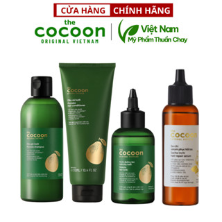 COMBO Dầu Gội Bưởi + Dầu Xả Bưởi + Xịt Dưỡng Tóc Tinh Dầu Bưởi + Serum Sachi Cocoon Phục Hồi Tóc Giảm Gãy Rụng Mềm Tóc