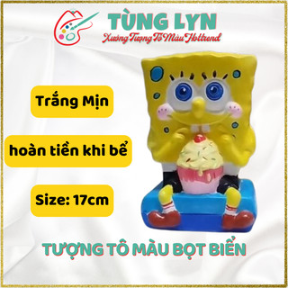 Tượng thạch cao bọt biển, size 17cm, kèm màu và cọ - tượng thạch cao trắng decor