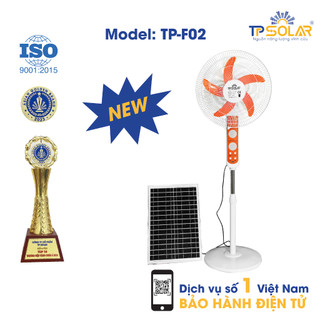 Quạt tích điện, quạt năng lượng mặt trời tpsolar công suất 25w đa năng, tích hợp đèn ngủ