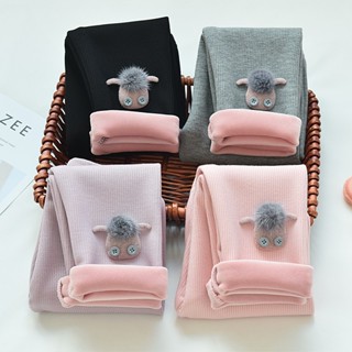  Quần legging cạp cao có lót nỉ dày ấm cho bé gái 11-28kg hàng chuẩn qc 